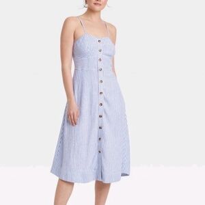 Universal Thread Blue and White Buttoned Sundress
